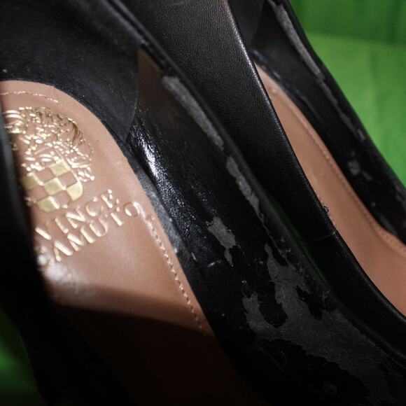 Vince Camuto Black Platform High Heel Gold Zip A2  Sz. 9 M - Picture 6 of 16